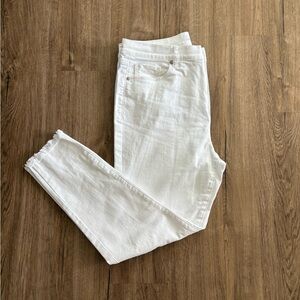 White made and loved LOFT Frayed ‘the skinny’ Denim Jeans